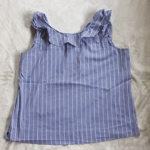ANA size XL striped ruffled neck sleeveless top.